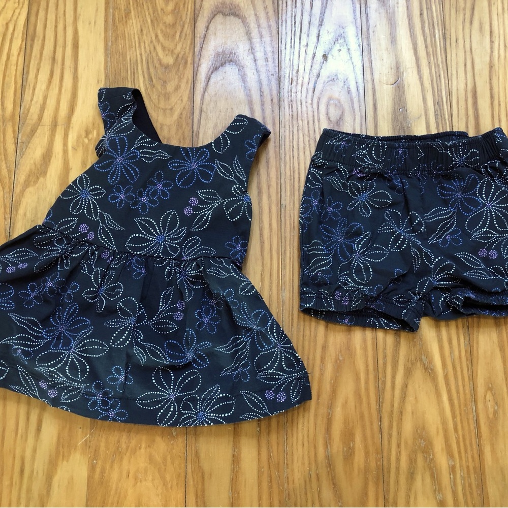 Carters Navy Blue Dress with Shorts Outfit